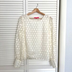 Lilly Pulitzer Cream Metallic Holiday Top